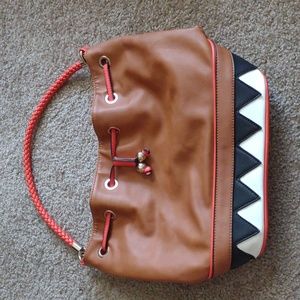 Aldo Brown Tribal Bucket Handbag with Removable Adjustable Straps EUC